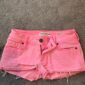 Pink jean shorts